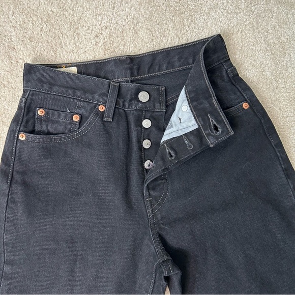 NWOT Levi's 501 High Rise Jeans size 24 button fly black skinny - Picture 11 of 16